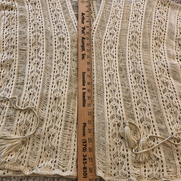 Crochet Boho Lace Hippy Top Cover Up Beachwear Boatwear Peekaboo One Size - Picture 10 of 11